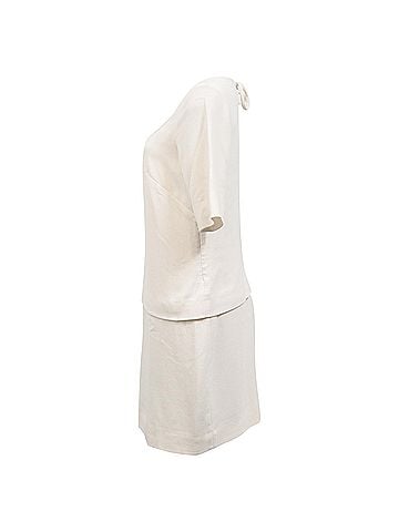 Sandro Sandro Paris Collar-Effect Back Tie Mini Dress in White Viscose (view 2)