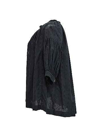 Comme des Garçons  Tricot Comme Des Garçons Eyelet Blouse in Black Cotton (view 2)