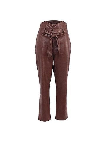 Nanushka Nanushka Ethan Vegan Leather Pants In Burgundy Polyester (view 1)