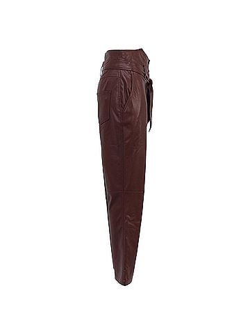 Nanushka Nanushka Ethan Vegan Leather Pants In Burgundy Polyester (view 2)