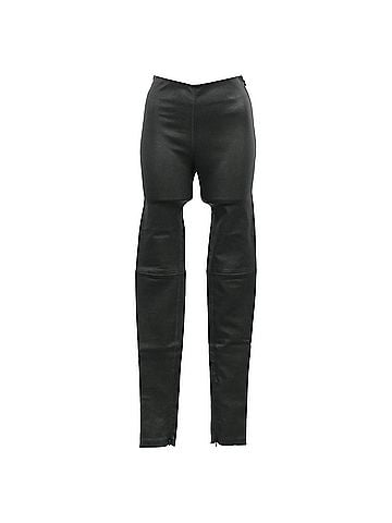 Balenciaga  Balenciaga Paneled Skinny Pants in Black Leather (view 1)