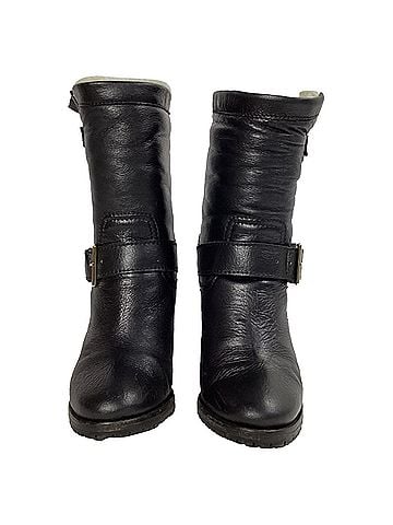 Jimmy Choo  Jimmy Choo Dart Shear-Lined Biker Boots in Black Leather (view 2)