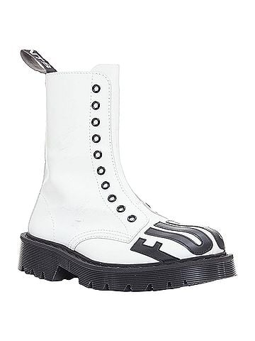 Vetements Vetements slogan leather combat boots (view 2)