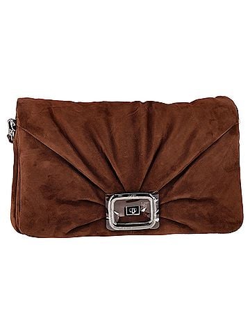 Roger Vivier Roger Vivier Viv Choc Large Bag in Brown Suede (view 1)