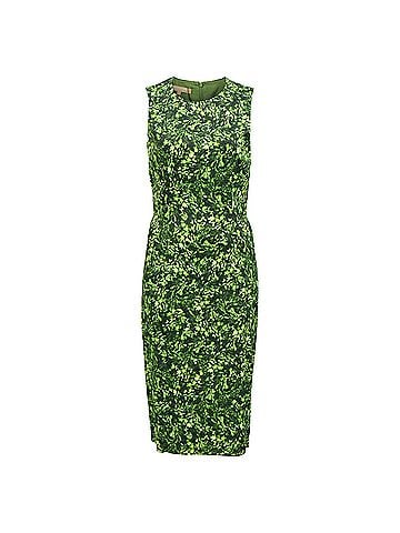 Michael Kors Michael Kors Printed Sheath Dress in Green Cotton (view 1)