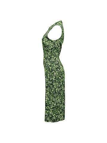 Michael Kors Michael Kors Printed Sheath Dress in Green Cotton (view 2)