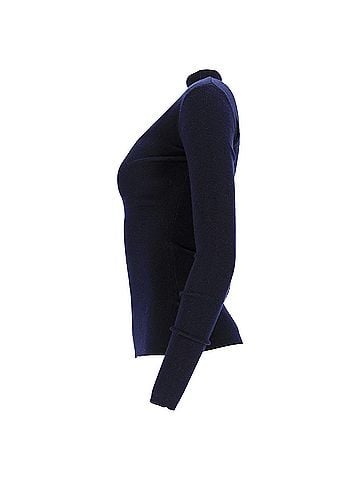Dion Lee  Dion Lee Cutout Turtleneck Sweater in Navy Blue Wool (view 2)