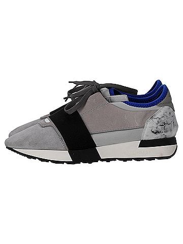Balenciaga Balenciaga Race Runner Marble Sneakers in Grey Suede  (view 2)