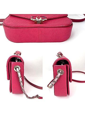 Chanel Chanel Paris-Cuba Medium Caviar Calfskin Thread Around Pink Flap Bag with top handle (view 2)
