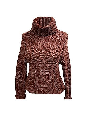 Burberry Burberry London Rolled Neck Knitted Sweater in Brown Wool (view 1)