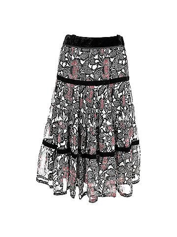 Antonio Marras Antonio Marras Floral-Print Midi Tiered Skirt in Multicolor Silk (view 1)