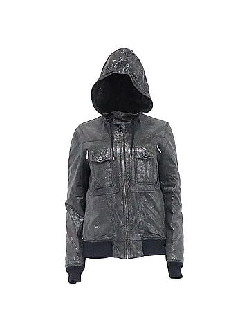 Christian Dior  Dior Zipped Hooded Bomber Jacket in Black Leather (view 1)