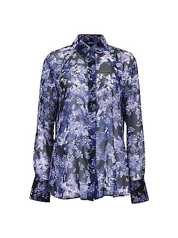 Altuzarra Altuzarra Chika Printed Blouse in Navy Blue Polyester (view 1)