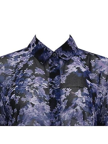 Altuzarra Altuzarra Chika Printed Blouse in Navy Blue Polyester (view 2)