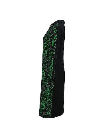 No. 21  N 21 Brocade Midi Long Sleeve Dress in Green Polyester (view 2)