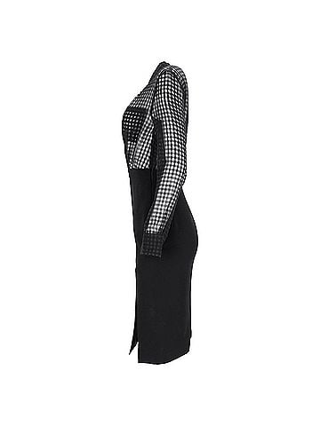 Altuzarra Altuzarra Ludovicio Gingham Sheered Midi Dress in Black Cotton (view 2)