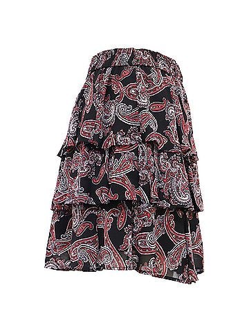 Michael Kors Michael Michael Kors Paisley Georgette Tiered Skirt in Multicolor Polyester (view 2)