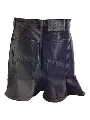 Marc Jacobs Marc Jacobs Fluted Denim Mini Skirt in Black Cotton (view 2)
