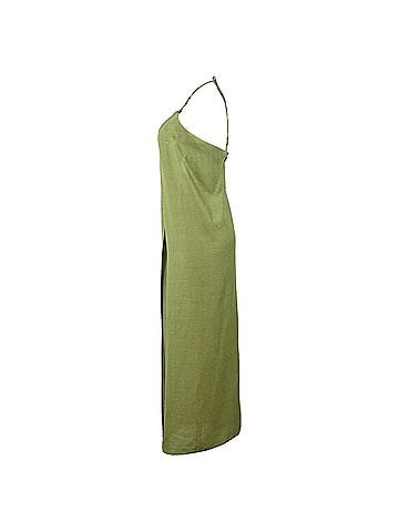 Cult Gaia Cult Gaia Sarah Halter Long Top in Green Linen (view 2)