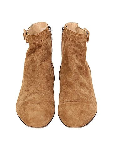 Sergio Rossi  Sergio Rossi Buckled Strap Ankle Boots in Brown Suede (view 2)