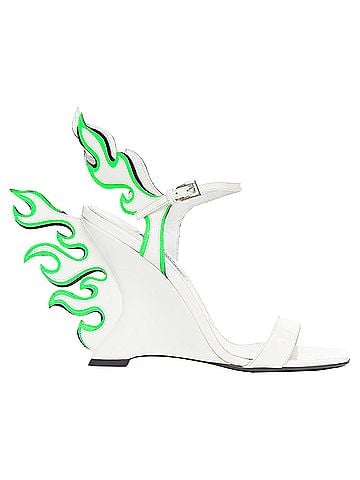Prada Prada white green flame wedges (view 1)