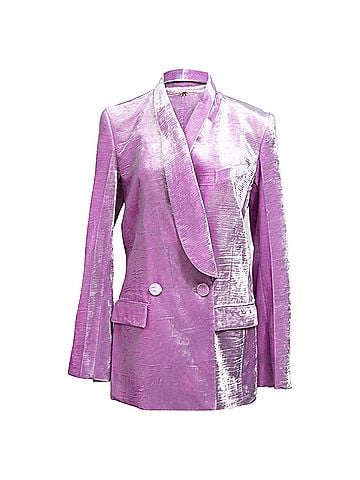 Nina Ricci Nina Ricci Double-Breasted Velvet Blazer in Purple Viscose (view 1)