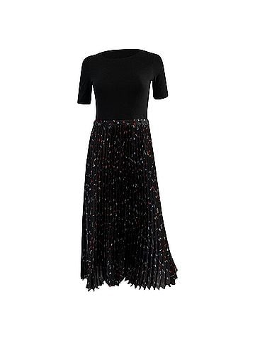 Maje Maje Riplita Midi Dress in Black Polyester (view 1)