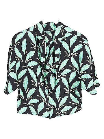 Diane von Furstenberg Diane Von Furstenberg Leaf Print Top in Multicolor Viscose (view 1)