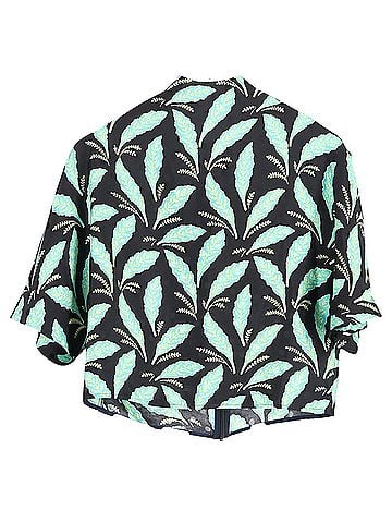 Diane von Furstenberg Diane Von Furstenberg Leaf Print Top in Multicolor Viscose (view 2)