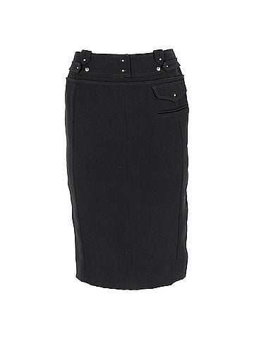 Altuzarra  Altuzarra Waistband Detail Midi Pencil Skirt in Black Polyester (view 1)