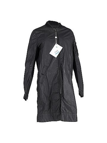 Rick Owens  Rick Owens DRKSHDW Long Zipped Jacket in Black Polyamide (view 1)