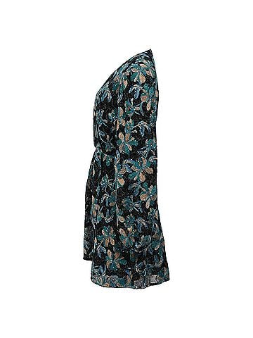 Sandro  Sandro Paris Embroidered Mini Long Sleeve Dress in Multicolor Polyester (view 2)