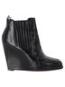 Givenchy 100% Leather Black Givenchy Wedge Ankle Boots in Black Leather Size EU 41 - photo 1