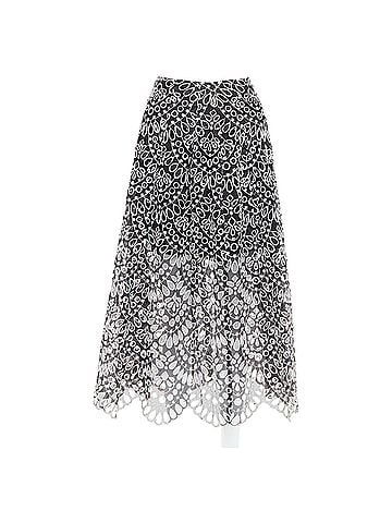 Oscar De La Renta Oscar De La Renta Silk Cotton Embroidery Anglais Skirt (view 1)