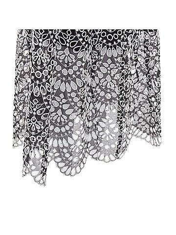 Oscar De La Renta Oscar De La Renta Silk Cotton Embroidery Anglais Skirt (view 2)