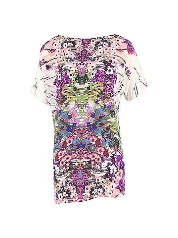 Theia Theia Floral Printed Blouse in Multicolor Silk (view 1)