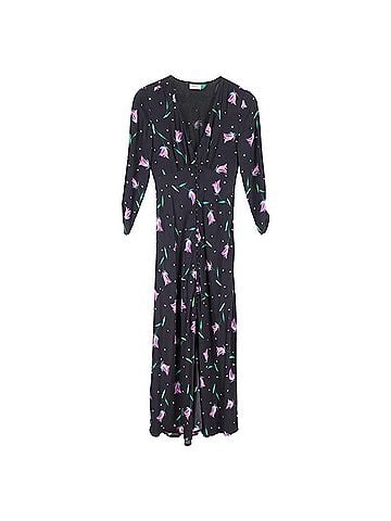 Rixo London Rixo Tulip Printed Crepe Midi Dress In Black Viscose  (view 1)