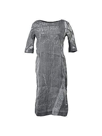 MARNI  Marni Bleach Effect Midi Short Sleeve Dress in Grey Polyester (view 1)