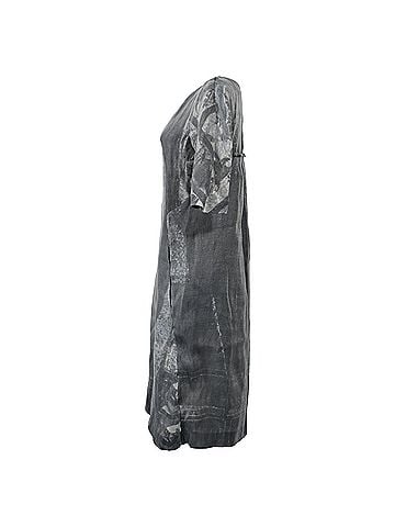 MARNI  Marni Bleach Effect Midi Short Sleeve Dress in Grey Polyester (view 2)
