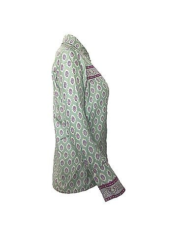 Sandro Sandro Printed Shirt in Green Silk (view 2)