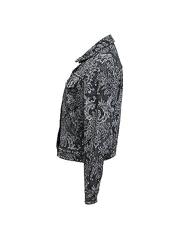 Marc Jacobs  Marc Jacobs Lace-Print Embellished Jacket in Black Cotton Denim (view 2)