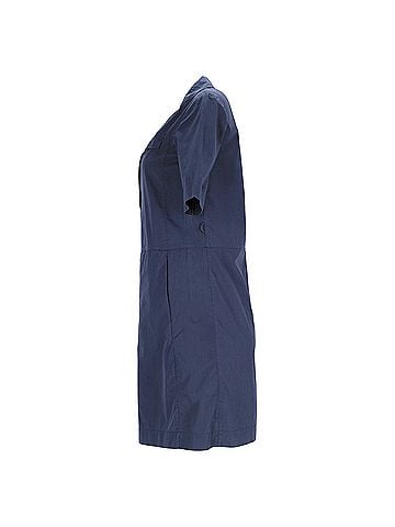 Prada  Prada Belted Midi Shirt Dress in Navy Blue Cotton (view 2)