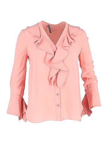 Alexander McQueen Alexander McQueen Ruffled Shirt in Pink Polyester (view 1)