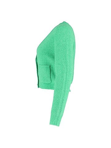 Ganni Ganni Crystal-embellished Knitted Cardigan In Green Merino Wool (view 2)