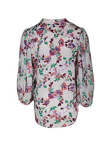 Saloni Saloni Floral-Print Shirt in Multicolor Silk (view 1)