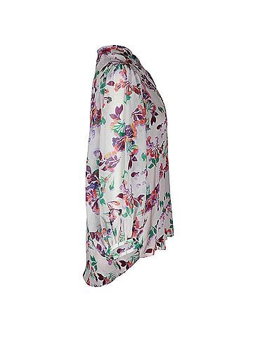 Saloni Saloni Floral-Print Shirt in Multicolor Silk (view 2)