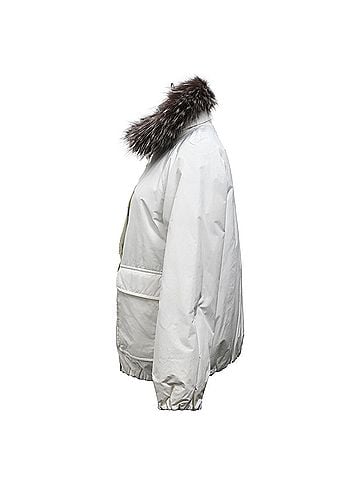 Brunello Cucinelli  Brunello Cucinelli Reversible Down Jacket in White Polyamide (view 2)