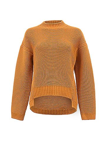 Hermès  Hermès Knitted Mock Neck Sweater in Brown Wool (view 1)