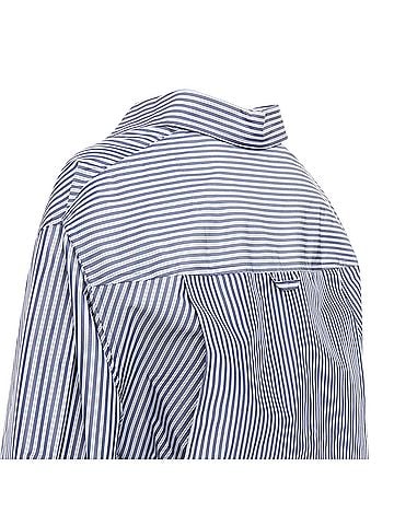 Balenciaga Balenciaga Demna cream striped 3D drop back shirt (view 2)