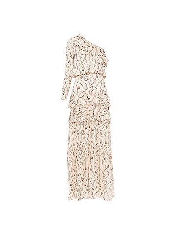 Johanna Ortiz Johanna Ortiz MysterioSoul floral one shoulder tier maxi dress (view 1)